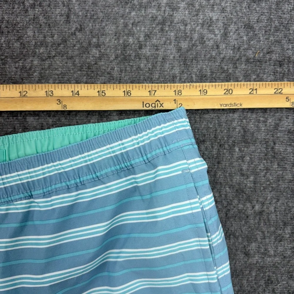 Bonobos Mens XL Light Blue Striped Swim Trunks 9 Inch Inseam Casual Shorts